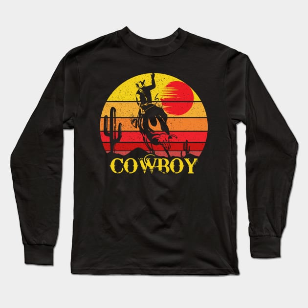 Cowboy Western Cowboys Rodeo Bull Riding Long Sleeve T-Shirt by DARSHIRTS